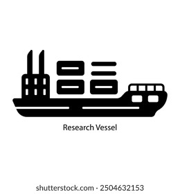 A filled icon of research vessel 