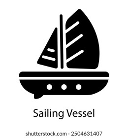 A filled icon of sailing vessel 