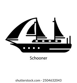 A filled icon of schooner 