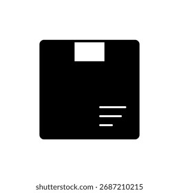 Ein gefülltes Symbol einer einfachen Lieferbox.