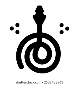 A filled icon of snake tattoo