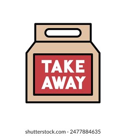 Filled icon Takeaway box for logo, symbol.vector illustration