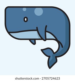 Filled Icon of an whale
