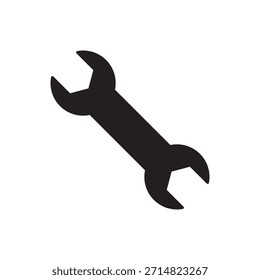 Ilustración llena de una llave Grande o icono de herramienta de llave inglesa.