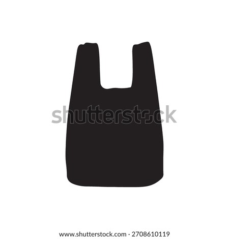 Filled illustration of a typical single-use plastic carry bag outline.
