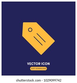 Filled Label Commercial Tool Symbol With Text Lines Vector Icon Illustration