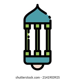 FIlled Lantern icon with white background for your web design.