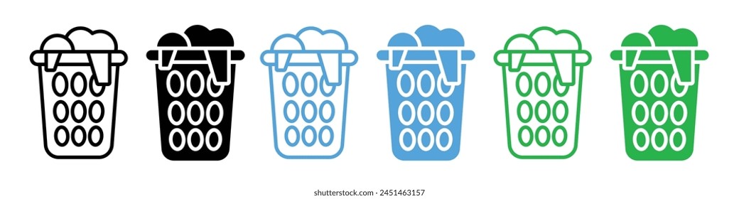 Icono de la cesta de la ropa llena para los servicios de limpieza y lavado de ropa