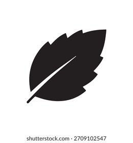 Icono de hoja llena que representa la naturaleza y el medio ambiente sostenible en estilo sólido.
