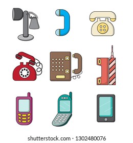 filled line Flat icon Mobile phones style vintage and modern. vector, illustration.