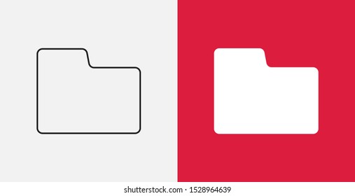 Filled and line folder icons set. Vector illustration icon