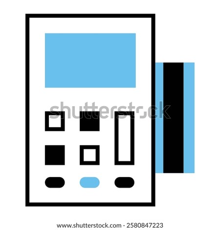 Filled line icon depicting a payment terminal interface crafted for ecommerce drop shipping. Ideal for secure transactions and payment processing.