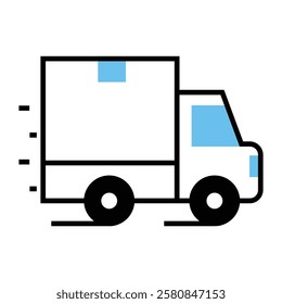 Filled line icon for Express Delivery in drop shipping and ecommerce, ideal for modern online stores and digital fast shipping. Top-notch.