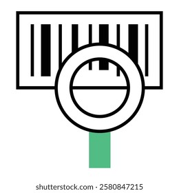 Filled line icon featuring a barcode scanner design for ecommerce drop shipping. Ideal for inventory management, scanning, and retail operations.