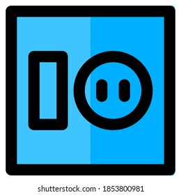 Filled line icon of a Light Switch, suitable for a part of the house or home icon set