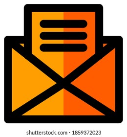 Icono de línea rellenada de un correo, adecuado para una parte del conjunto de iconos de la oficina