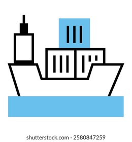 Filled line icon for Maritime Shipping in drop shipping and ecommerce. Ideal for modern online stores and digital business that boosts efficiency.