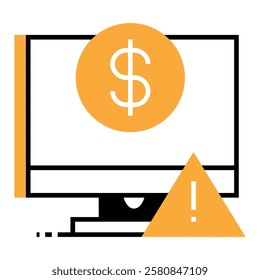 Filled line icon for Payment Alert in drop shipping and ecommerce. Perfect for modern online stores needing reliable, efficient digital solutions.