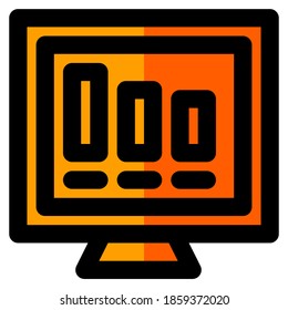 Filled Line icon of presentation, suitable for a part of the office icon set