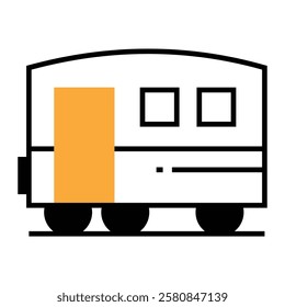 Filled line icon for Rail Transport in drop shipping and ecommerce, ideal for modern online stores and digital ground logistics. Top-notch.