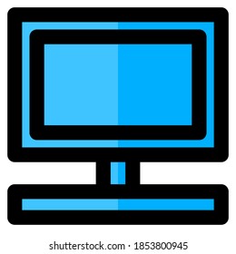 Icono de línea rellenada de un televisor, adecuado para una parte del conjunto de iconos de la casa o del hogar