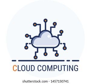Filled Line Icons Style. Hacker Cyber crime attack Cloud Computing for web design, ui, ux, mobile web, ads, magazine, book, poster. Vector Pixel Perfect
