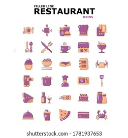 filled line iconset for landingpage and apps