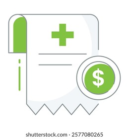 Filled line invoice document with calculator, perfect for billing systems, healthcare cost trackers, and clinic management tools.