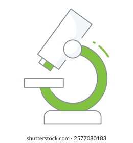 Filled line laboratory microscope design, suited for scientific apps, medical research interfaces, and lab equipment guides.