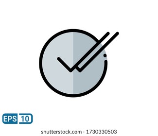 icono de estilo de línea rellena de la marca yes aislado en fondo blanco. ilustración vectorial para diseño gráfico, sitio web, interfaz de usuario. EPS 10