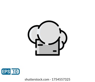 filled line style icon of chef hat. vector illustration for graphic designer, website, UI isolated on white background. EPS 10