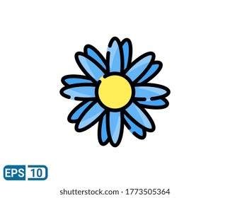 filled line style icon of flower icon. vector illustration for graphic designer, website, UI isolated on white background. EPS 10