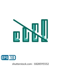 filled line style icon of no network isolated on white background. EPS 10