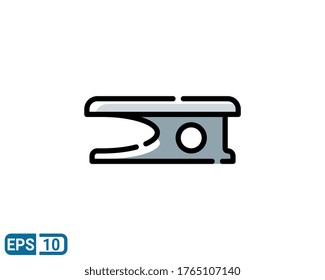 filled line style icon of table isolated on white background. EPS 10