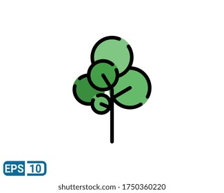 filled line style icon of tree isolated on white background. EPS 10