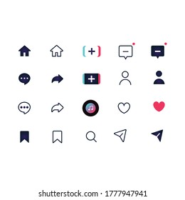 Filled An Line Tiktok Icon Set