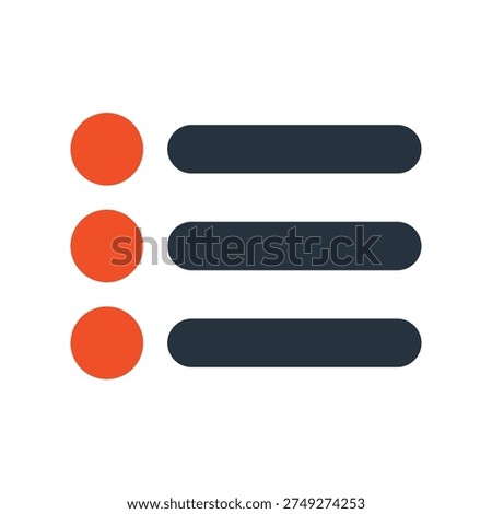 Filled List Selector Symbol Adorned with Vibrant Orange Dots