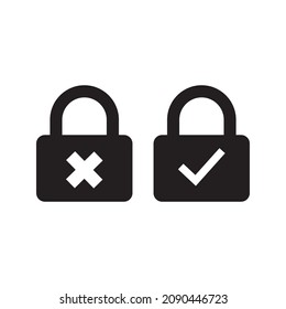 filled lock rejected or approved icon symbol