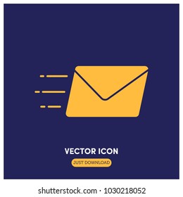 Filled Mail Vector Icon Illustration