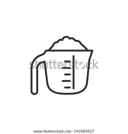 Filled with measuring cup