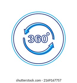 Filled outline 360 degree view icon isolated on white background. Virtual reality. Angle 360 degree camera. Panorama photo.  Vector
