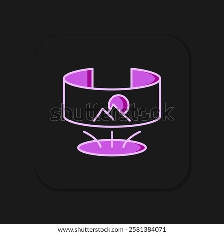 Filled outline 360 degree view icon isolated on black background. Virtual reality. Angle 360 degree camera. Panorama photo. Flat filled outline style with shadow. Vector