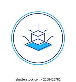 Filled outline 3d modeling icon isolated on white background. Augmented reality or virtual reality.  Vector