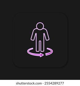Filled outline 3d modeling icon isolated on black background. Augmented reality or virtual reality. Flat filled outline style with shadow. Vector