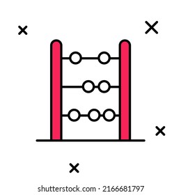 Filled outline Abacus icon isolated on white background. Traditional counting frame. Education sign. Mathematics school.  Vector