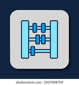 Filled outline Abacus icon isolated on blue background. Traditional counting frame. Education sign. Mathematics school.  Vector