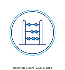Contorno preenchido Ícone de ábaco isolado no fundo branco. Quadro de contagem tradicional. Sinal de educação. Escola de matemática.  Vetor