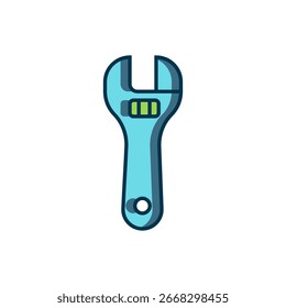 Filled outline Adjustable wrench icon isolated on white background. Flat filled outline style with shadow. Vector