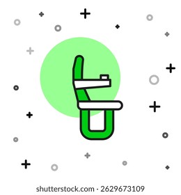 Filled outline Airplane seat icon isolated on white background.  Vector
