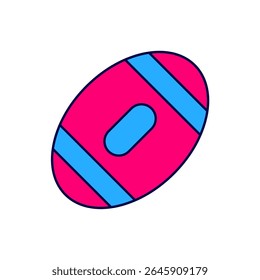 Filled outline American Football ball icon isolated on white background. Rugby ball icon. Team sport game symbol.  Vector